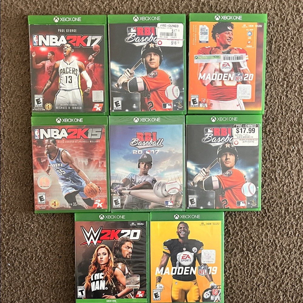 Xbox One Sports Game Bundle - Green Cases